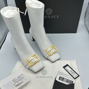 Versace Greca Ankle Boots White Sz39